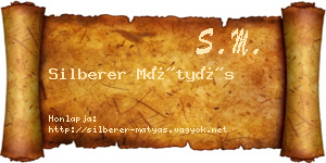 Silberer Mátyás névjegykártya